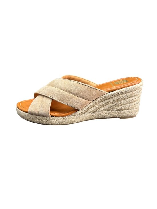 Bruno Magli Shoes - Bruno Magli Eva Espadrille Wedge Slide Sandal Women's Sand Suede, Size 8 NWOB